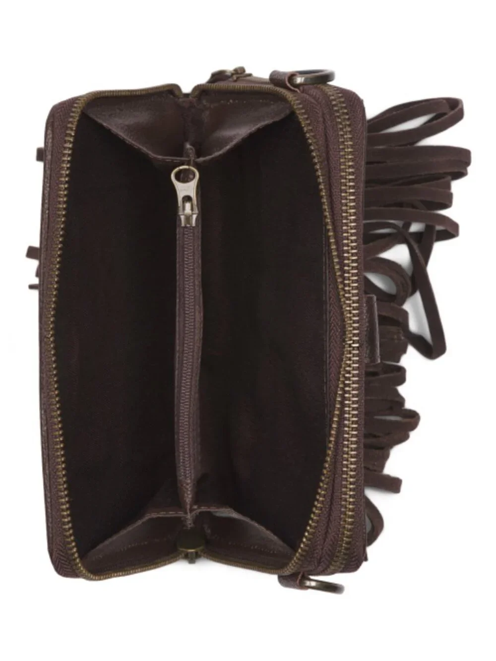AMERICAN BISON Leather Fringe Organized Cell Phone Wallet Snake Embossed Detail - Picture 2 of 4